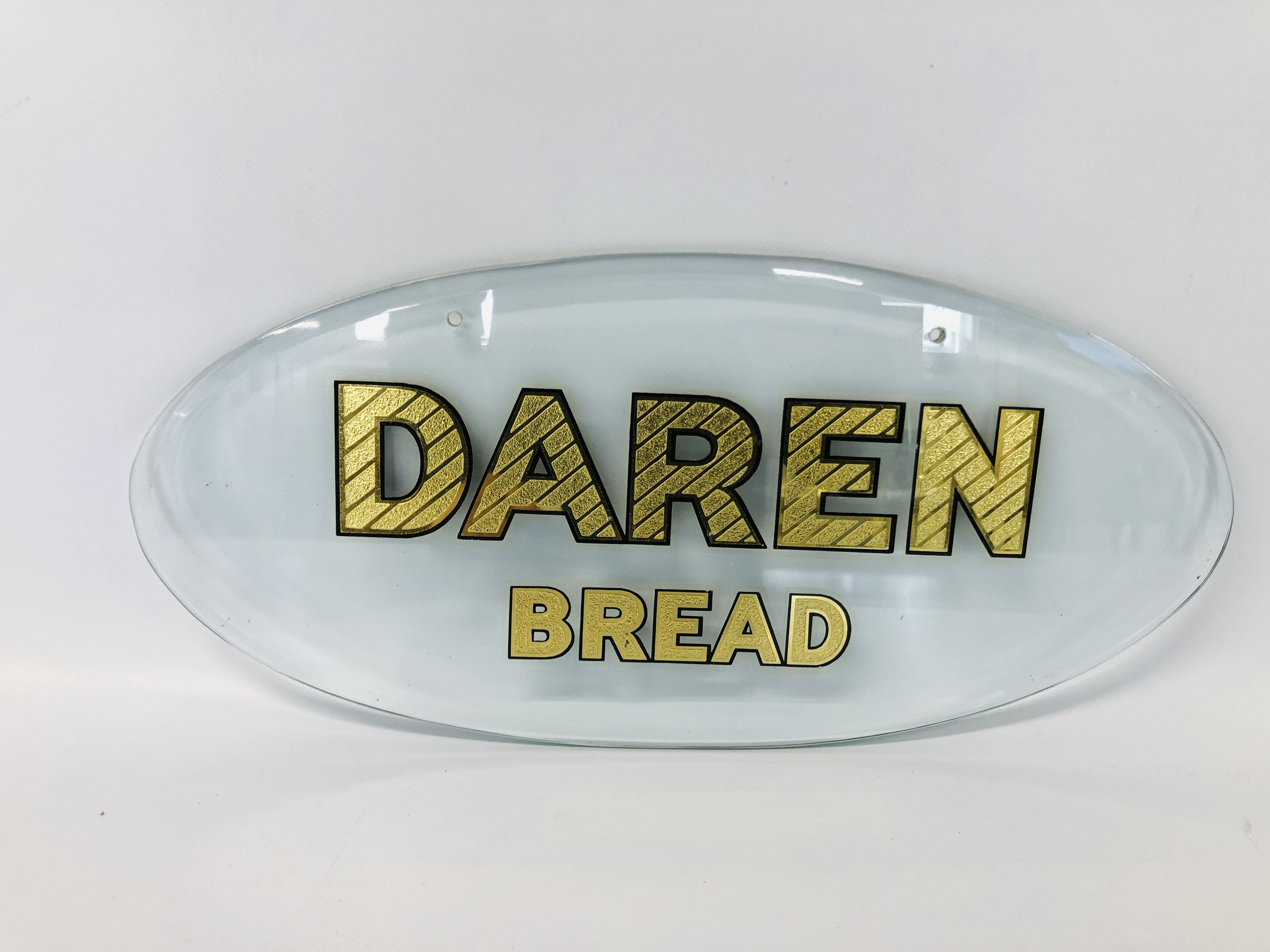 VINTAGE GLASS ADVERTISING DISPLAY "DAREN BREAD".