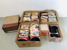 5 BOXES CONTAINING A LARGE ASSORTMENT OF 45RPM RECORDS VARIOUS ARTISTS AND GENRES