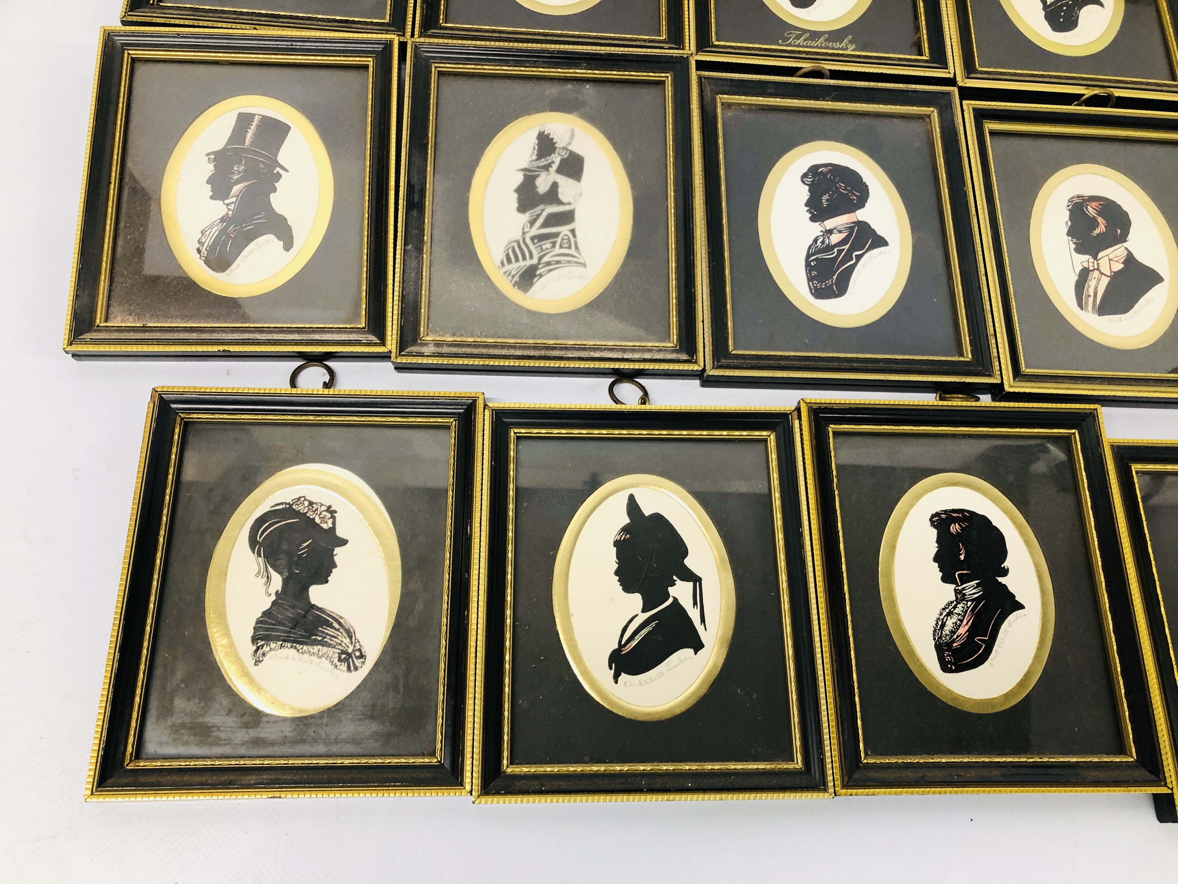 COLLECTION OF 23 "THE PENNYFARTHING GALLERIES" FRAMED SILHOUETTES - Image 5 of 6