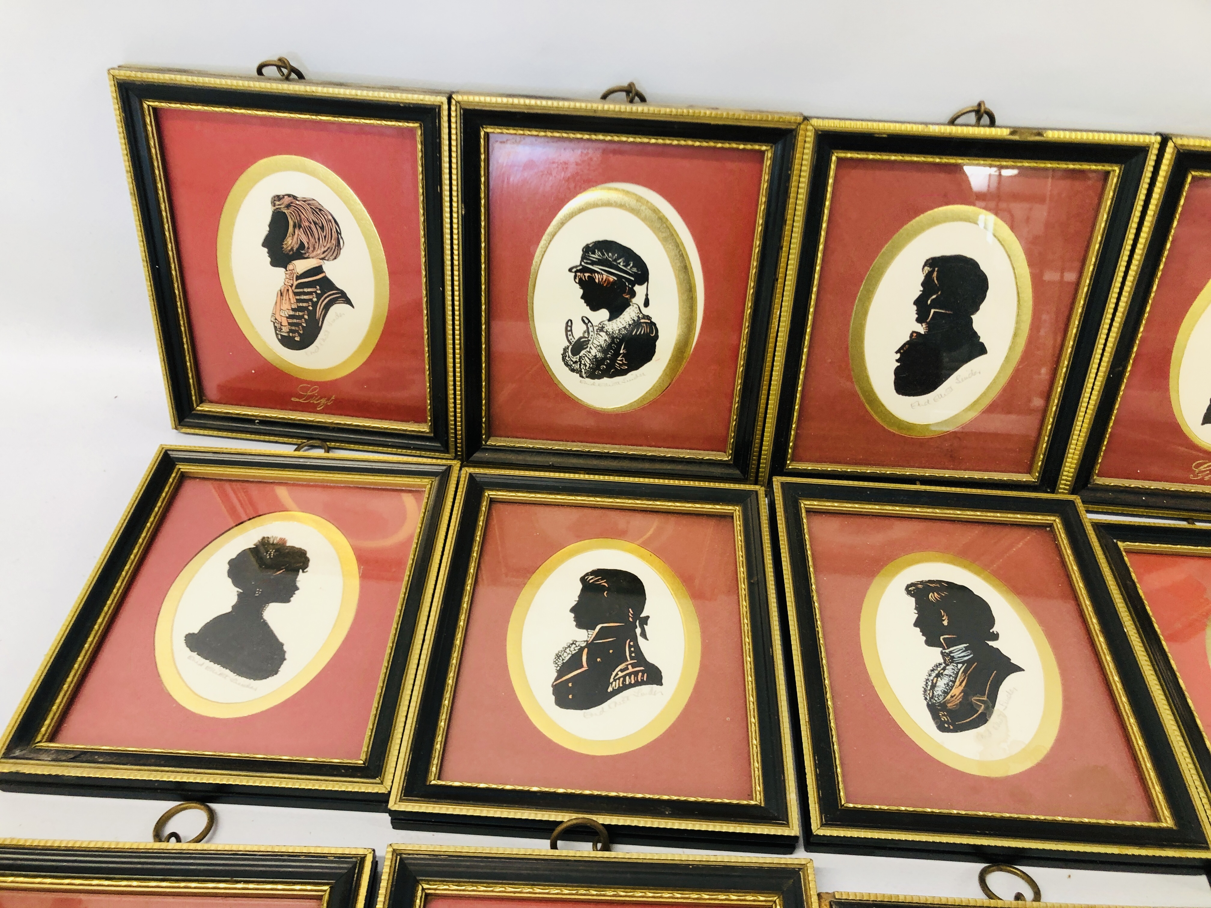 COLLECTION OF 17 "THE PENNYFARTHING GALLERIES" FRAMED SILHOUETTES - Image 2 of 6