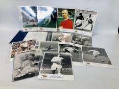 SIGNED PHOTOGRAPH COLLECTION OF THE 1966 WORLD CUP PLAYERS (11) ALONG WITH A BOBBY MOORE SIGNED