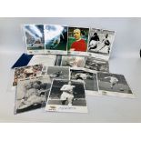 SIGNED PHOTOGRAPH COLLECTION OF THE 1966 WORLD CUP PLAYERS (11) ALONG WITH A BOBBY MOORE SIGNED