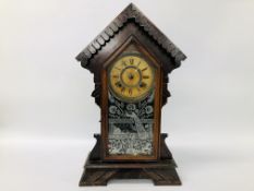 VINTAGE CATHEDRAL 8 DAY MANTEL CLOCK MANUFACTURED BY THE ANSONIA CLOCK COMPANY HEIGHT 56CM.