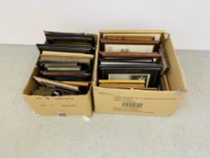 TWO BOXES CONTAINING AN EXTENSIVE COLLECTION OF ASSORTED FRAMED PRINTS AS CLEARED (APPROX.