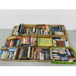 12 BOXES OF ASSORTED BOOKS TO INCLUDE MODERN NOVELS, ETC.