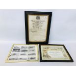 FRAMED NORFOLK EDUCATION COMMITTEE CERTIFICATE,