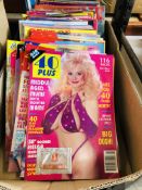 BOX CONTAINING A COLLECTION OF ASSORTED ADULT MAGAZINES TO INCLUDE - 40 PLUS, BEST OF 40 PLUS,