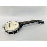 KALA 4 STRING BANJO WITH PROTECTIVE TRAVEL BAG.