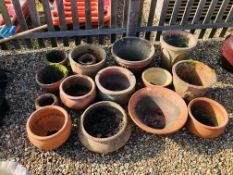 A COLLECTION OF ASSORTED TERRACOTTA GARDEN PLANTERS (16 PIECES)