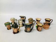 COLLECTION OF 11 ROYAL DOULTON CHARACTER JUGS TO INCLUDE APOTHECARY D6574, ANNE BOLEYN D6650,