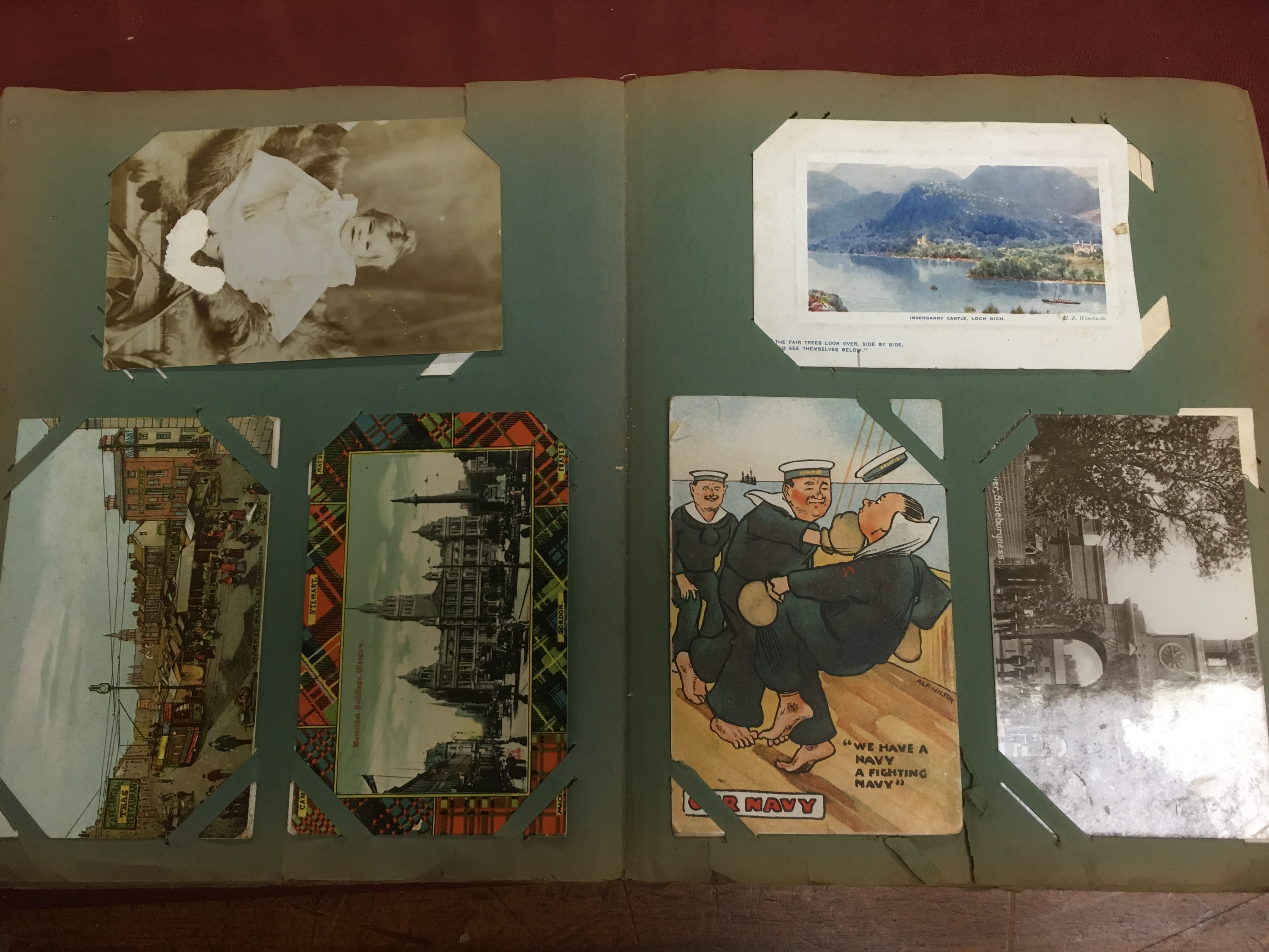 ALBUM OF MIXED POSTCARDS, UK VIEWS, BACKS ADVENT CARD, COMIC, FATHER XMAS, NAVAL, - Image 4 of 5