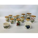 11 X ASSORTED PORTMEIRION "THE BOTANIC GARDEN" STORAGE CANISTERS AND 2 OTHERS