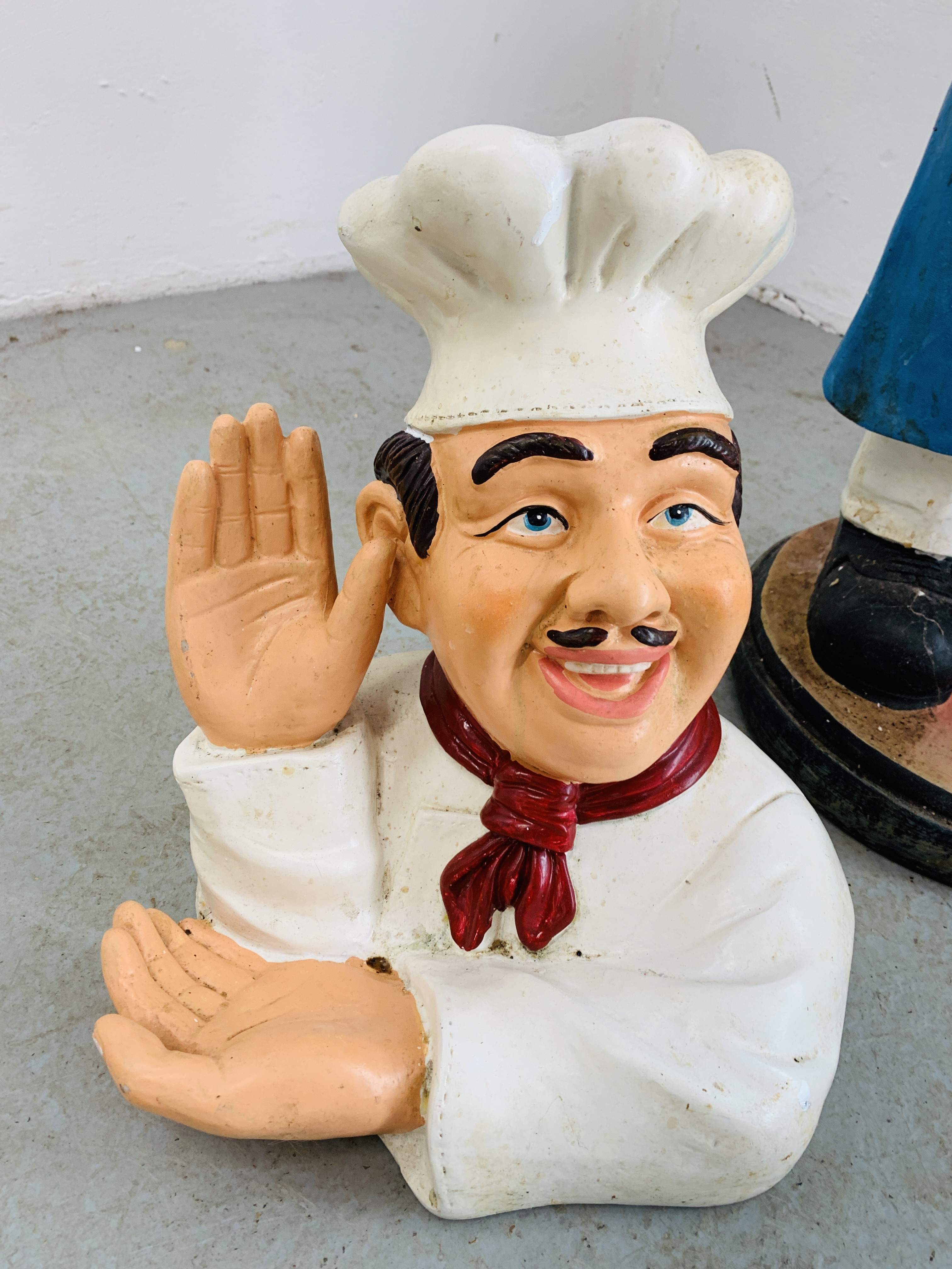 A NOVELTY STANDING "CHEF" FIGURE A/F AND ONE OTHER "CHEF" FIGURE - Image 9 of 12