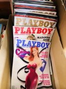 A COLLECTION OF PLAYBOY ADULT MAGAZINES TO INCLUDE NOVEMBER 1988, SEPTEMBER 1985, JANUARY,