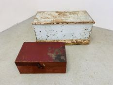 A VINTAGE PINE STORAGE BOX W 95CM, D 50CM,