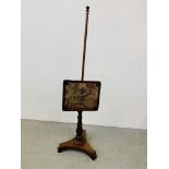 A VICTORIAN MAHOGANY POLE SCREEN WITH TAPESTRY PANEL