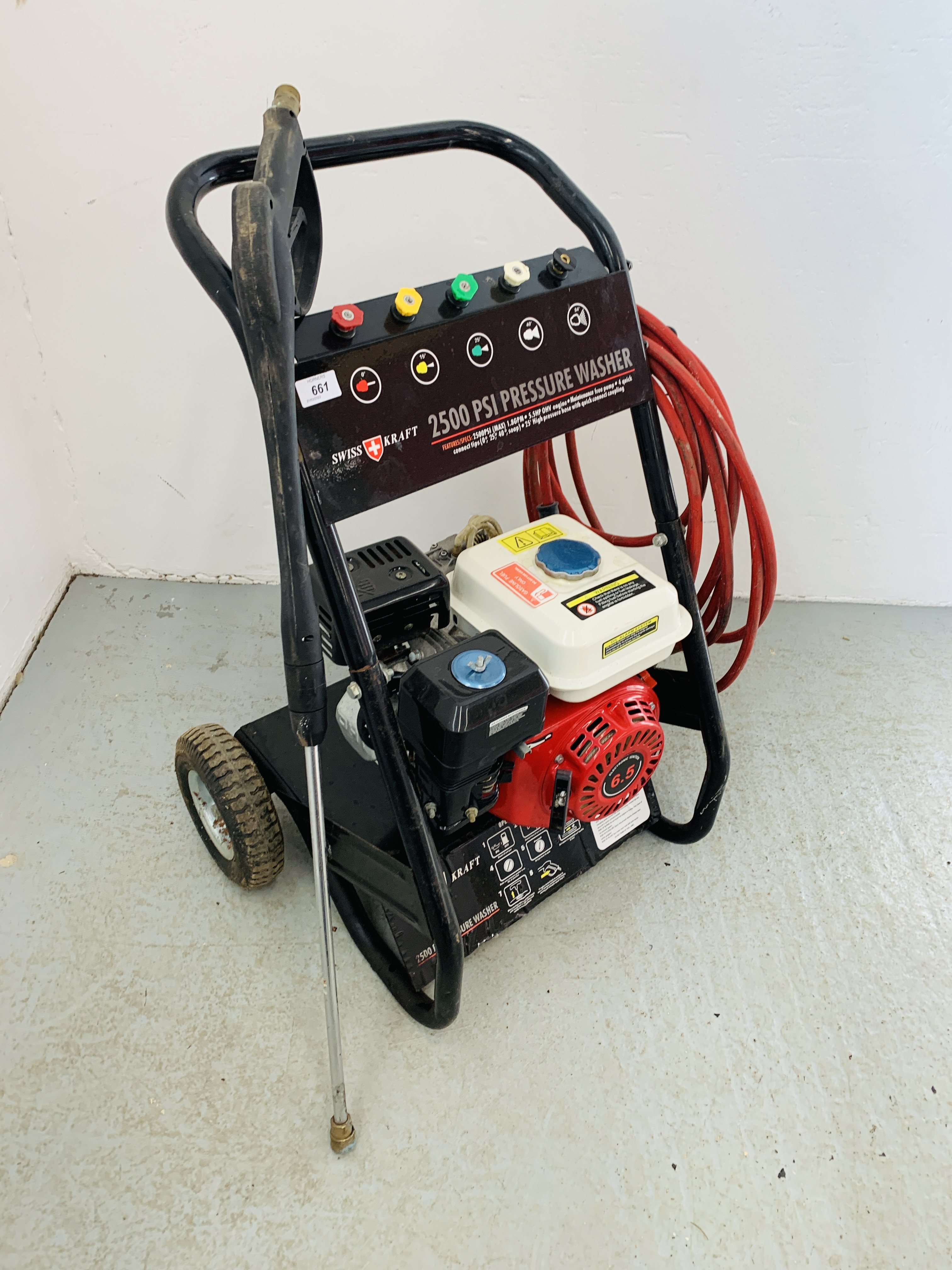 A SWISS KRAFT 2500 PSI PETROL DRIVEN PRESSURE WASHER - SOLD AS SEEN - Image 2 of 11