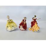 3 X ROYAL DOULTON FIGURINES TO INCLUDE BELLE HN3703, THE LAST WALTZ HN2315,