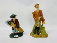 TWO REPRODUCTION CAST GOLFER DOORSTOPS