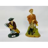 TWO REPRODUCTION CAST GOLFER DOORSTOPS