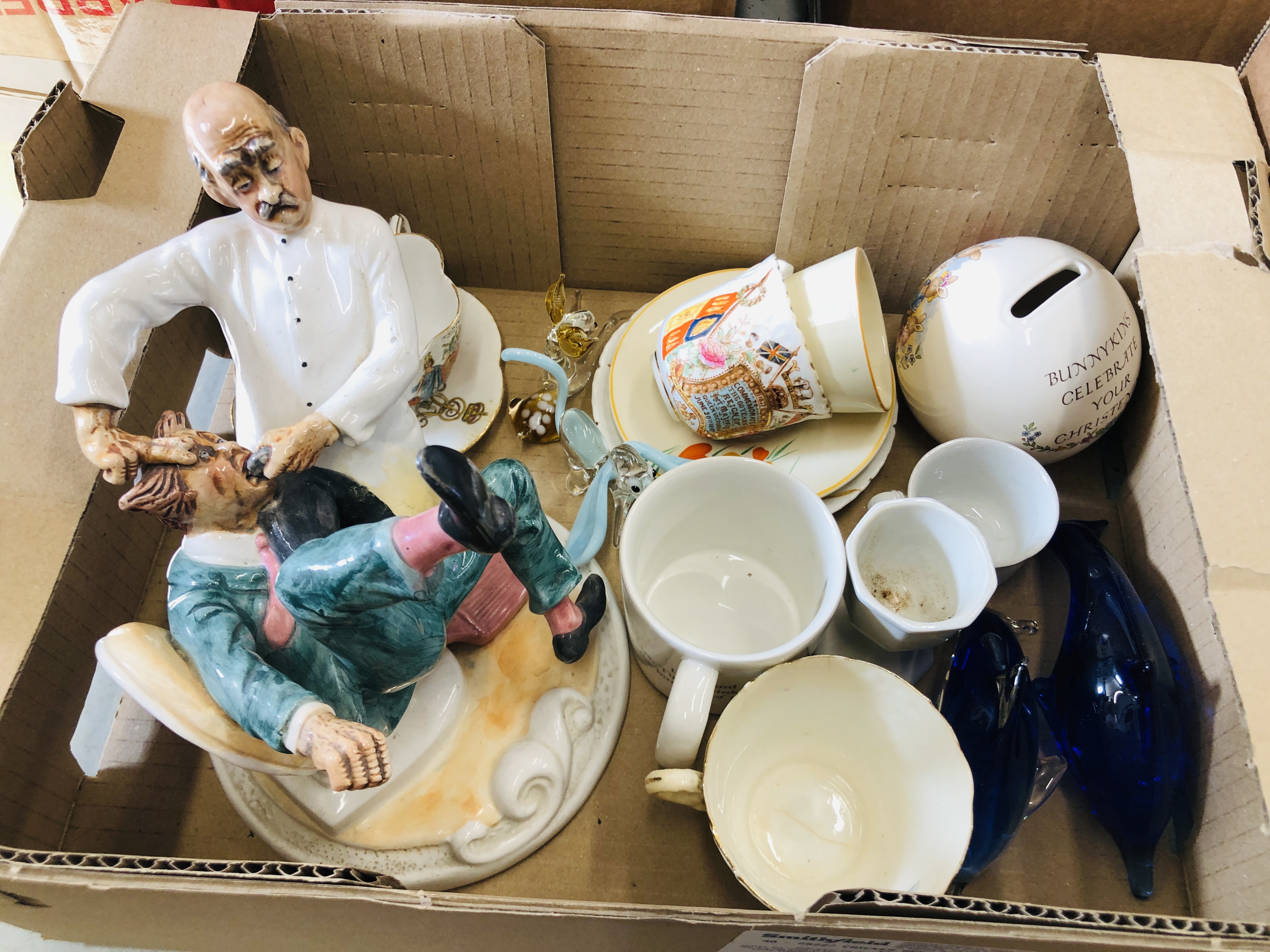 6 X BOXES OF ASSORTED CHINA AND GLASS WARE TO INCLUDE STUDIO POTTERY DISHES AND A VASE, - Image 15 of 16