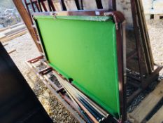 A RILEY CHILDRENS SNOOKER TABLE WITH BALLS, SCORER,