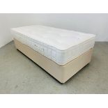 A JOHN LEWIS POCKET SPRUNG SINGLE DIVAN BED WITH DRAWER BASE.