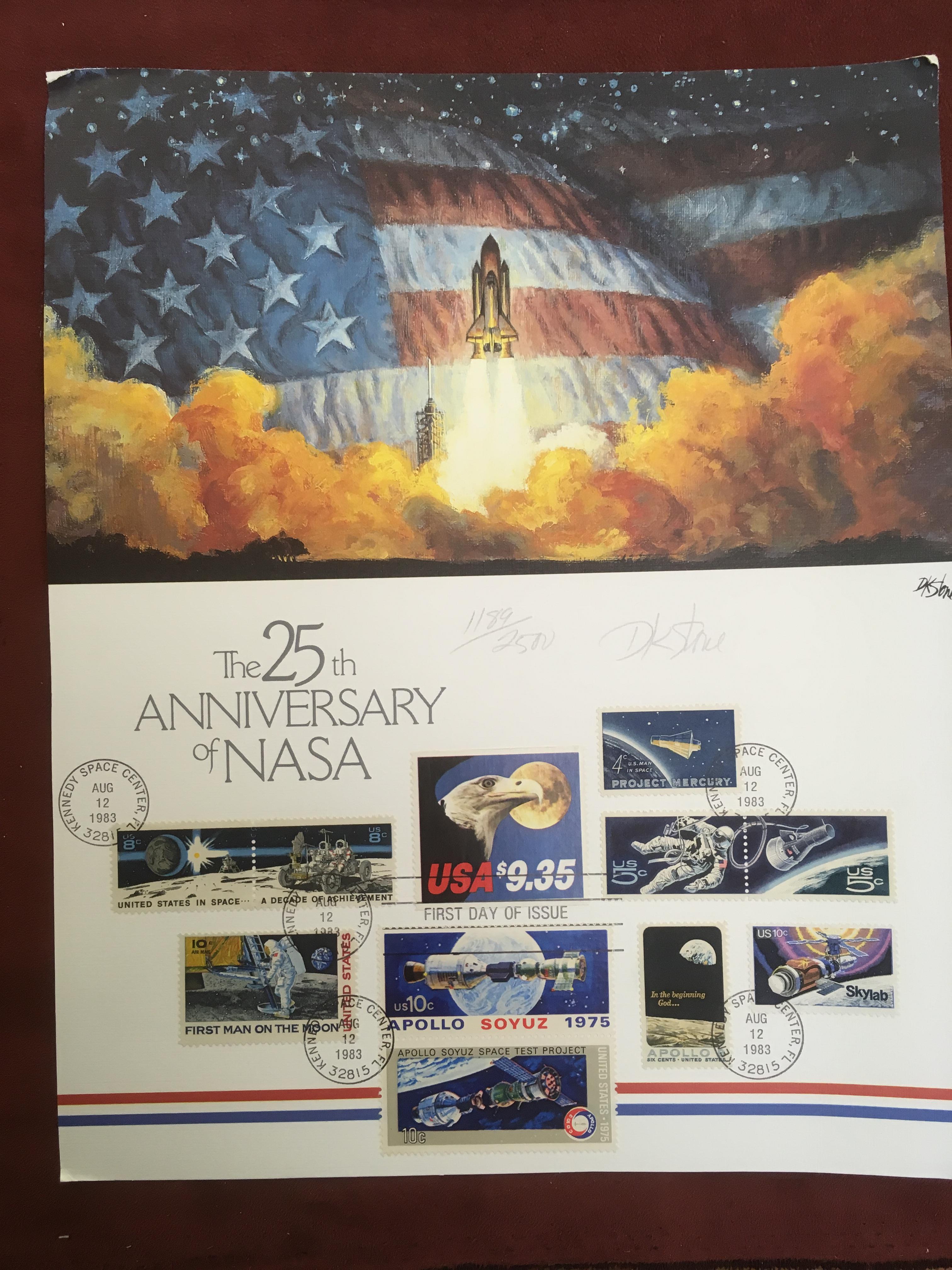 25th ANNIVERSARY OF NASA PHILATELIC SOUVENIR 1189 / 2500, - Image 2 of 3