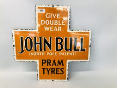 A REPRODUCTION JOHN BULL PRAM TYRES ENAMEL SIGN