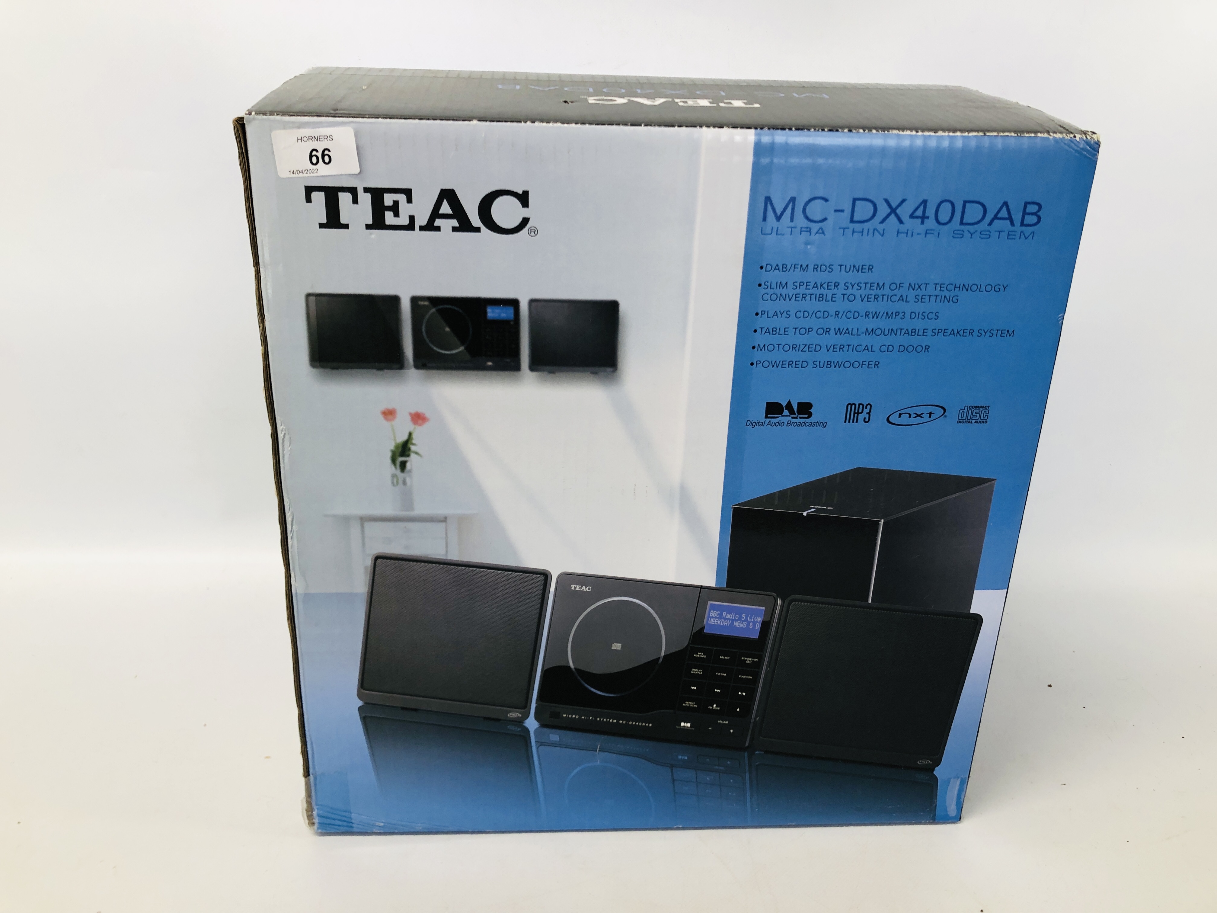 TEAC MC-DX 40 DAB ULTRA THIN HIFI SYSTEM (BOXED AS NEW) - SOLD AS SEEN.