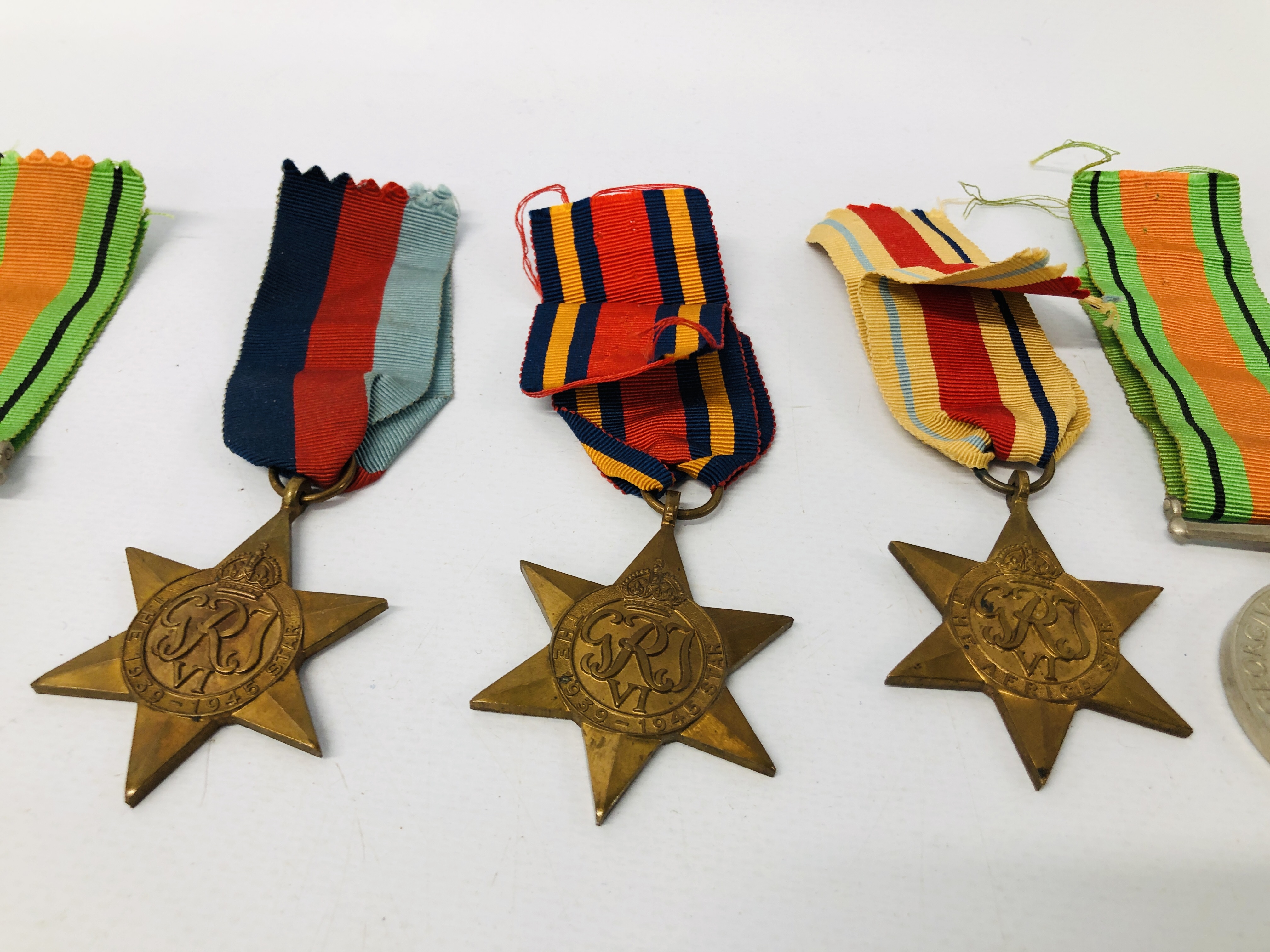 TWO WWII MEDALS, TWO WWII DEFENCE MEDALS, TWO 39-45 STARS, AN AFRICA STAR AND A BURMA STAR, - Image 3 of 7