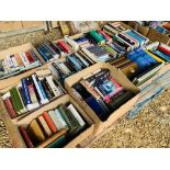 12 X BOXES OF ASSORTED BOOKS TO INCLUDE NOVELS, ANTIQUARIAN, HISTORY AIRCRAFT ETC.