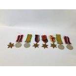 TWO WWII MEDALS, TWO WWII DEFENCE MEDALS, TWO 39-45 STARS, AN AFRICA STAR AND A BURMA STAR,