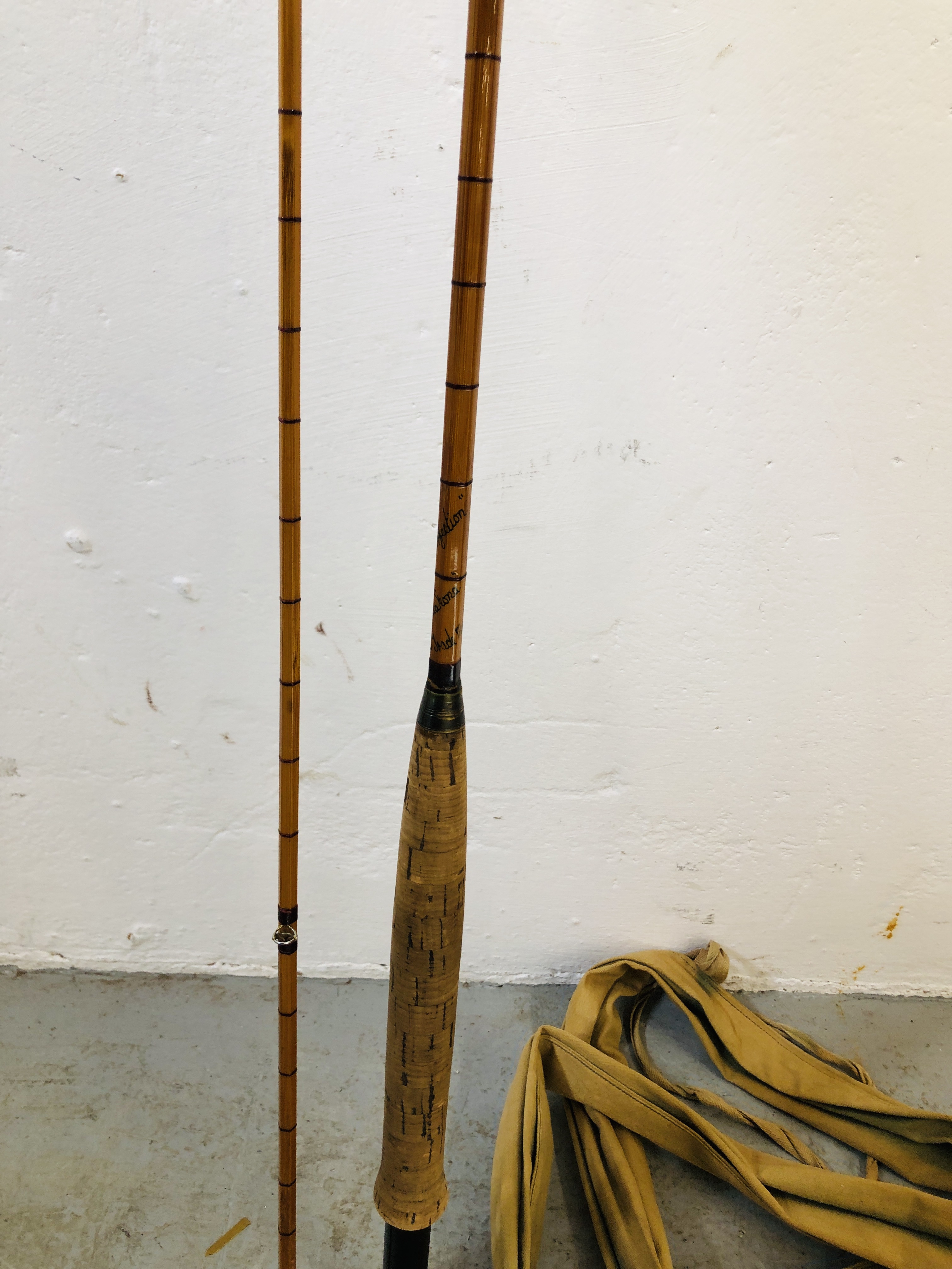 A HARDY "THE PERFECTION" TWO PIECE SPLIT CANE FISHING ROD IN BAG - Image 5 of 9