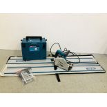 MAKITA CIRCULAR PLUNGE SAW IN CARRY CASE MODEL SP6000J (APPEARS UNUSED) PLUS 2 MAKITA GUIDE RAILS