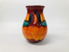 POOLE POTTERY 'VOLCANO' VENETIAN 16CM VASE WITH ORIGINAL BOX.