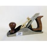 AXMINSTER TOOLS RIDER SMOOTHING CARPENTRY PLANE (AS NEW).