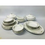 A 35 PIECE SIX PLACE SETTING OF WEDGWOOD WESTBURY BONE CHINA TABLE WARE.