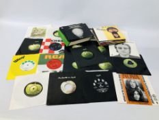 CASE CONTAINING APPROX 60 SINGLES RECORDS RELATING TO THE BEATLES AND PAUL McCARTNEY TO INCLUDE