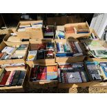 14 X BOXES OF ASSORTED BOOKS TO INCLUDE HISTORY, NOVELS, FICTION ETC.