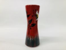 A POOLE POTTERY 'FANTASY' HOURGLASS 24CM VASE WITH ORIGINAL BOX.