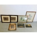 5 X ASSORTED FRAMED PICTURES TO INCLUDE "FRANK PATON", ETC.
