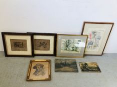 5 X ASSORTED FRAMED PICTURES TO INCLUDE "FRANK PATON", ETC.