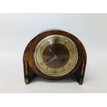 VINTAGE ART DECO INLAID MANTEL CLOCK.