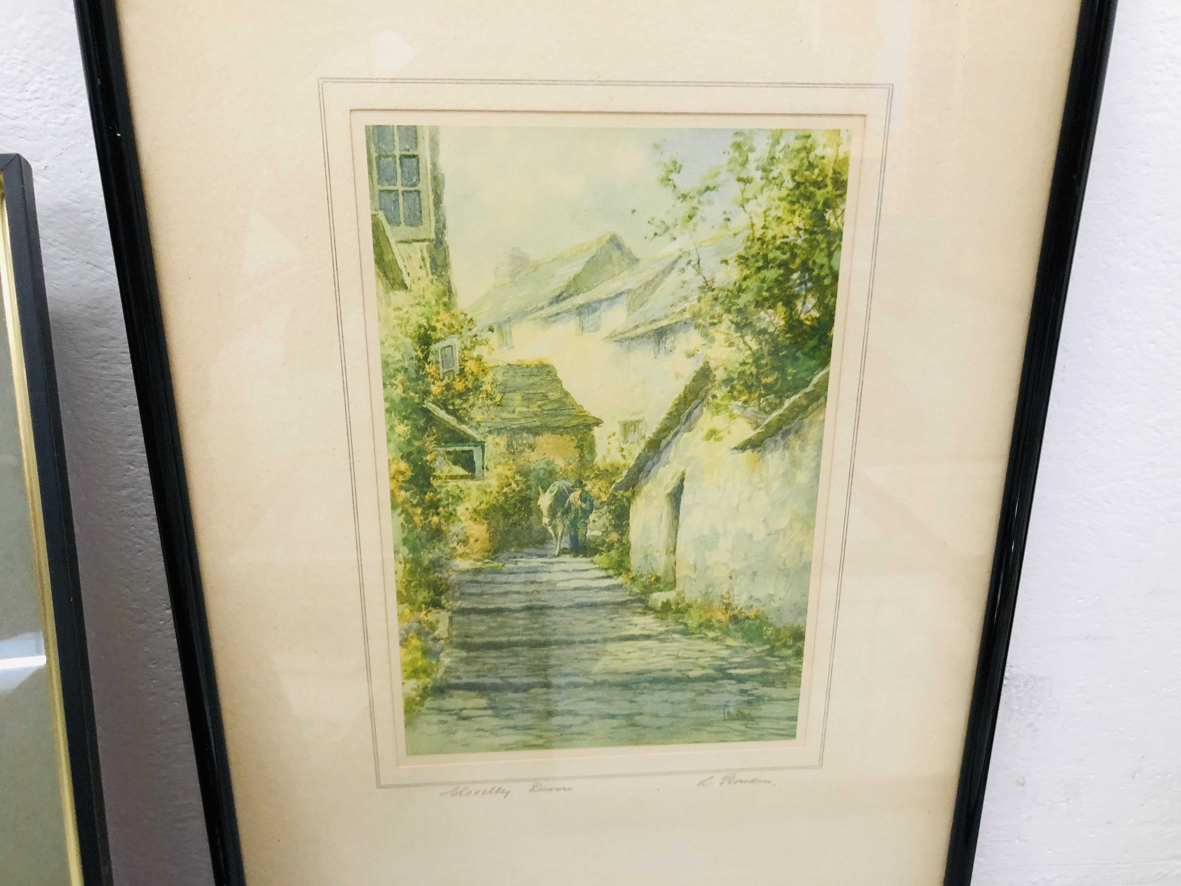 13 FRAMED AND MOUNTED PICTURES, PRINTS, AND WATER COLOURS OF LANDSCAPE BEARING MONOGRAM HLH 1896, - Image 13 of 16