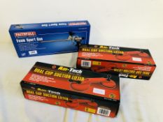 FAITHFULL TOOLS FOAM SPURT GUN BOXED AS NEW, PLUS 2 X BOXED AM-TECH DUAL CUP SUCTION LIFTERS.