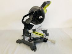 RYOBI 18 VOLT ONE+ CORDLESS COMPOUND MITRE SAW BODY MODEL EMS 190DC (AS NEW) - SOLD AS SEEN.