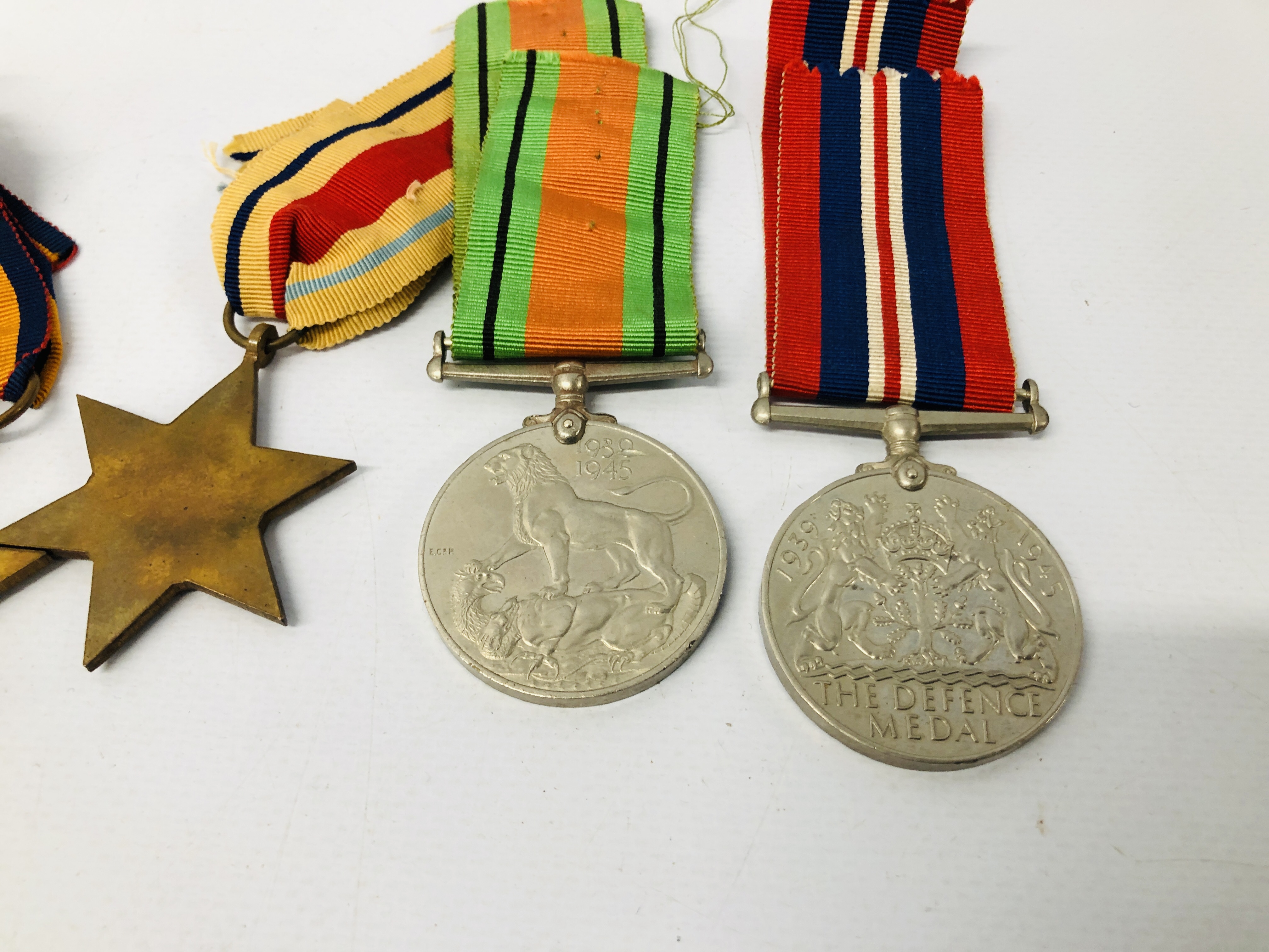 TWO WWII MEDALS, TWO WWII DEFENCE MEDALS, TWO 39-45 STARS, AN AFRICA STAR AND A BURMA STAR, - Image 5 of 7