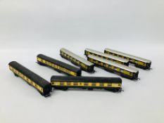 7 X HORNBY 00 GAUGE CARRIAGES TO INCLUDE GREAT WESTERN AND PULLMAN