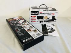 TREND PRO POCKET HOLE JIG BOXED AS NEW AND BOXED TREND COMBINATION ROUTERBASE - SOLD AS SEEN.